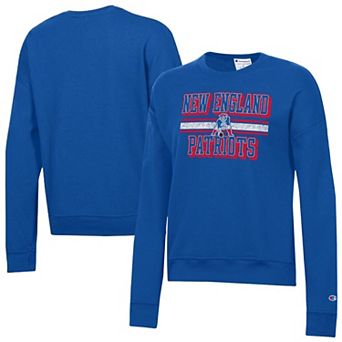 Women's Champion Royal New England Patriots Powerblend Fleece Sweatshirt