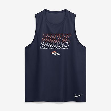 Men's Nike Navy Denver Broncos Kickoff Miler Dri-FIT Tank​ Top