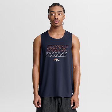 Men's Nike Navy Denver Broncos Kickoff Miler Dri-FIT Tank​ Top