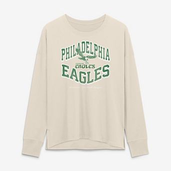 Women's Fanatics Cream Philadelphia Eagles Heritage Gridiron Heron Legacy Long Sleeve T-Shirt