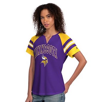 Women's Starter Purple Minnesota Vikings Game On Notch Neck Raglan T-Shirt