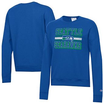 Women's Champion Royal Seattle Seahawks Powerblend Fleece Sweatshirt