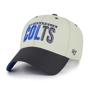 Men's '47 Gray/Black Indianapolis Colts Half Block Text MVP Adjustable Hat
