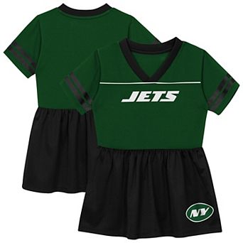 Toddler Outerstuff Green New York Jets Stadium Lights V-Neck Fashion Football Jersey Dress