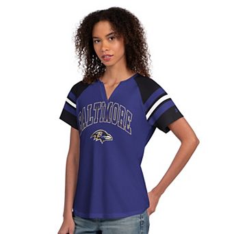 Women's Starter Purple Baltimore Ravens Game On Notch Neck Raglan T-Shirt