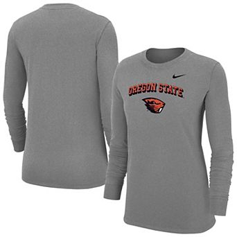 Women's Nike Heather Gray Oregon State Beavers Core Long Sleeve T-Shirt