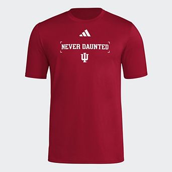 Men's adidas Crimson Indiana Hoosiers Locker Slogan Football Pre-Game T-Shirt