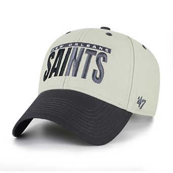 Men's '47 Gray/Black New Orleans Saints Half Block Text MVP Adjustable Hat