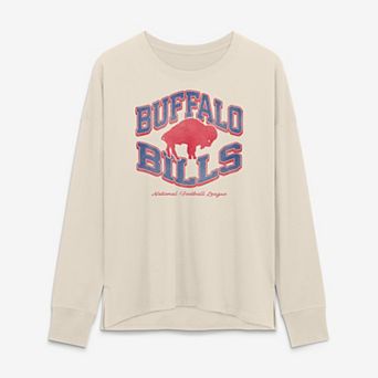 Women's Fanatics Cream Buffalo Bills Heritage Gridiron Heron Legacy Long Sleeve T-Shirt