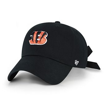 Women's '47 Black Cincinnati Bengals Bow Back Clean Up Adjustable Hat