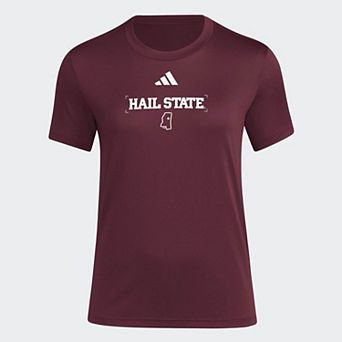 Women's adidas Maroon Mississippi State Bulldogs Locker Slogan Pre-Game T-Shirt