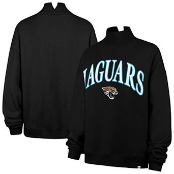 Women's '47 Black Jacksonville Jaguars Oversized Vantage Mock Neck Sweatshirt