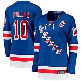 Women's Fanatics JT Miller Blue New York Rangers Home Captain's Patch Breakaway Jersey