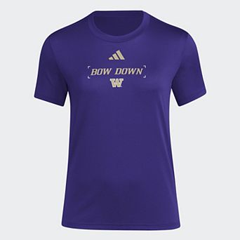 Women's adidas Purple Washington Huskies Locker Slogan Pre-Game T-Shirt
