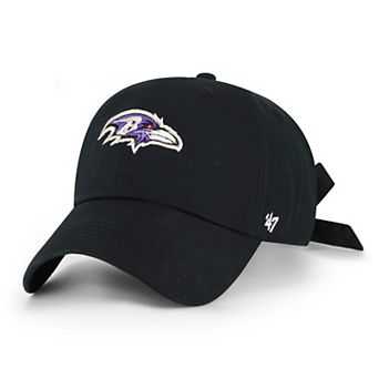 Women's '47 Black Baltimore Ravens Bow Back Clean Up Adjustable Hat