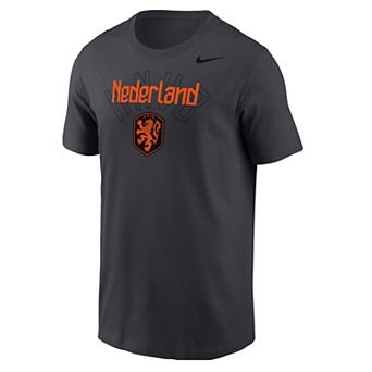 Men's Nike Charcoal Netherlands National Team Federation Wordmark T-Shirt