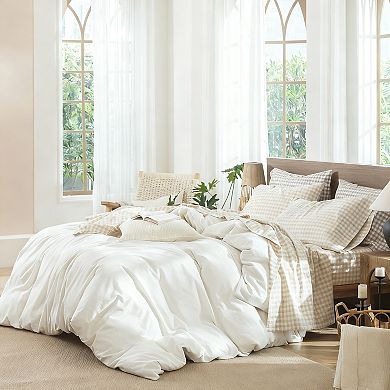Gingham Sheet Set Washed Cotton Linen Texture Deep Pocket 4Pcs