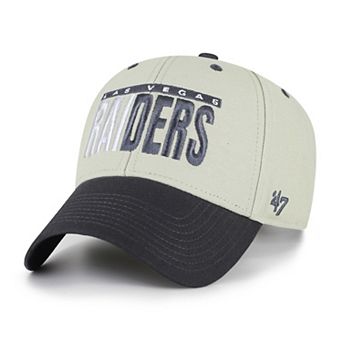 Men's '47 Gray/Black Las Vegas Raiders Half Block Text MVP Adjustable Hat