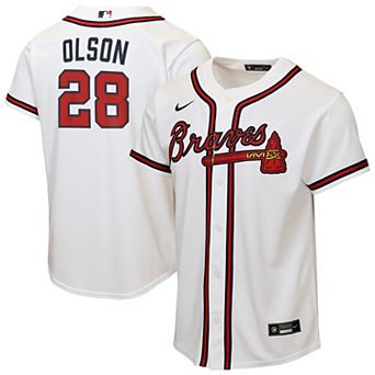 Youth Nike Matt Olson White Atlanta Braves Home Replica Jersey