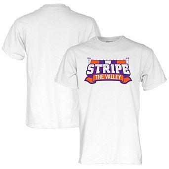 Unisex Blue 84 White Clemson Tigers Stripe the Valley T-Shirt