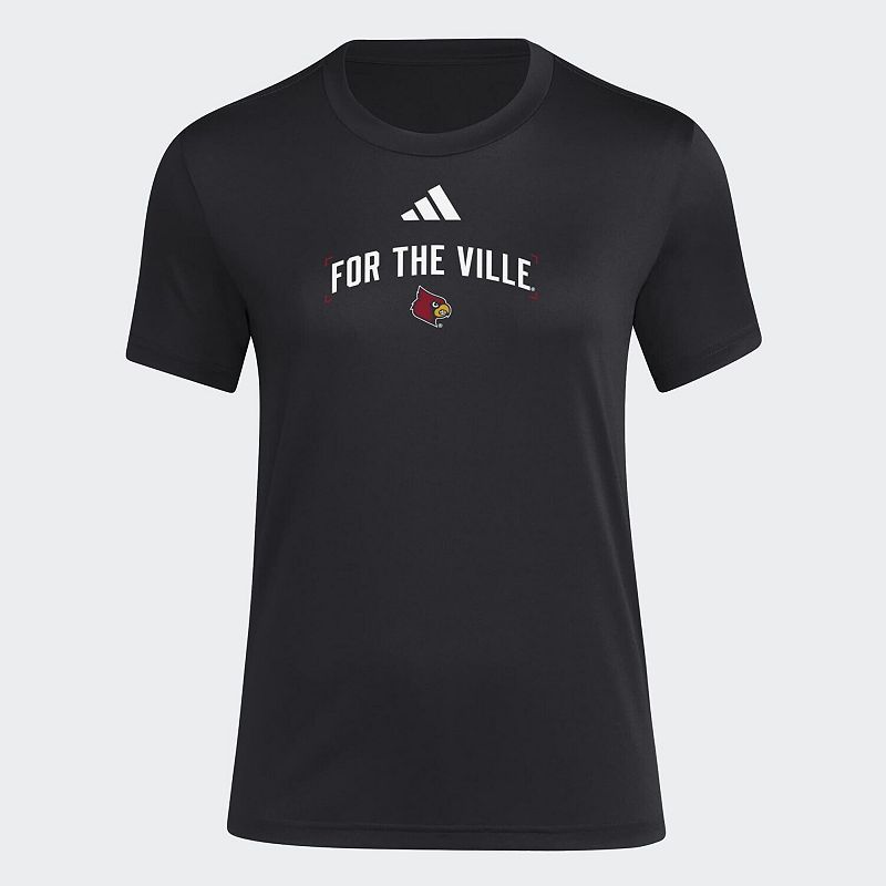 Women's adidas Black Louisville Cardinals Locker Slogan Pre-Game T