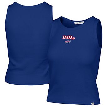 Women's '47 Royal Buffalo Bills Cropped Straight Cut Ribbed Baby Tank Top