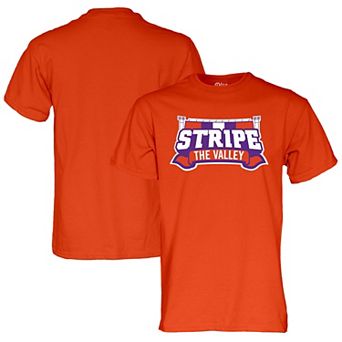 Unisex Blue 84 Orange Clemson Tigers Stripe the Valley T-Shirt