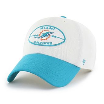 Men's '47 Cream/Aqua Miami Dolphins Pique Patch Clean Up Adjustable Hat