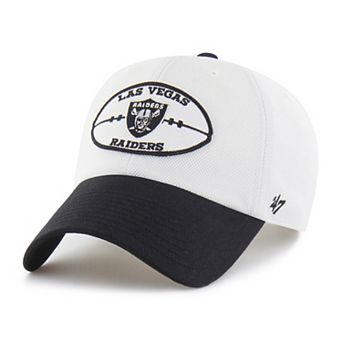 Men's '47 White/Black Las Vegas Raiders Pique Patch Clean Up Adjustable Hat