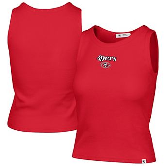Women's '47 Scarlet San Francisco 49ers Cropped Straight Cut Ribbed Baby Tank Top
