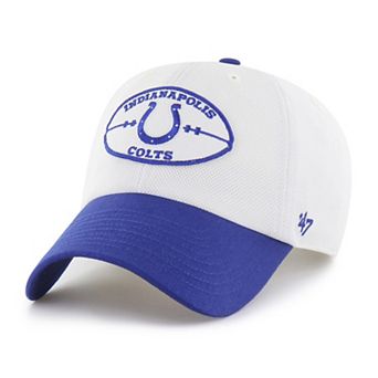 Men's '47 White/Royal Indianapolis Colts Pique Patch Clean Up Adjustable Hat
