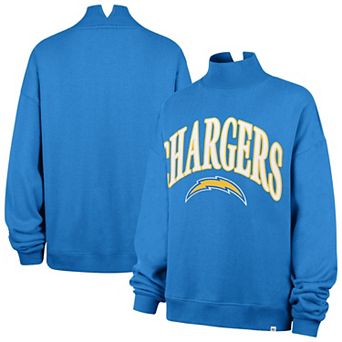 Women's '47 Powder Blue Los Angeles Chargers Oversized Vantage Mock Neck Sweatshirt