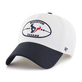 Men's '47 Cream/Navy Houston Texans Pique Patch Clean Up Adjustable Hat