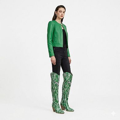Cuce Philadelphia Eagles Over-the-Knee Two-Tone Sequin Boots