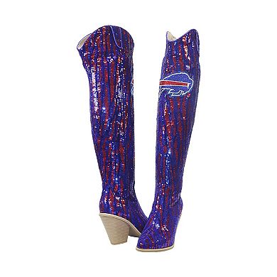 Cuce Buffalo Bills Over-the-Knee Two-Tone Sequin Boots