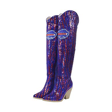Cuce Buffalo Bills Over-the-Knee Two-Tone Sequin Boots