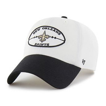 Men's '47 Cream/Black New Orleans Saints Pique Patch Clean Up Adjustable Hat