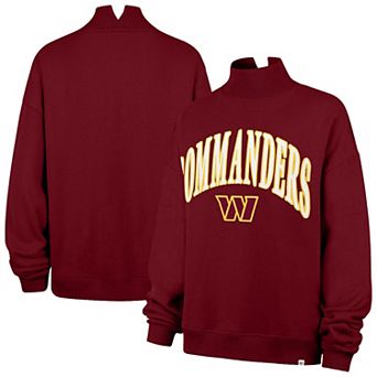 Women's '47 Burgundy Washington Commanders Oversized Vantage Mock Neck Sweatshirt