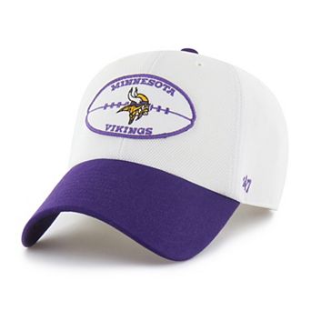 Men's '47 White/Purple Minnesota Vikings Pique Patch Clean Up Adjustable Hat