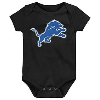 Newborn Outerstuff Black Detroit Lions Primary Logo Bodysuit