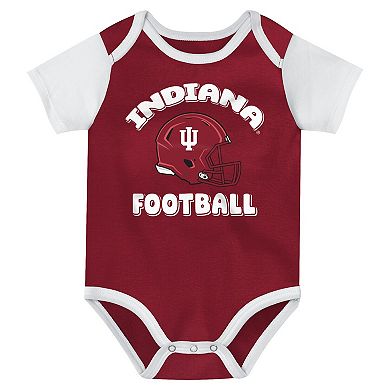 Newborn Outerstuff Crimson Indiana Hoosiers Star Player Three-Piece Bodysuit Set