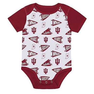 Newborn Outerstuff Crimson Indiana Hoosiers Star Player Three-Piece Bodysuit Set