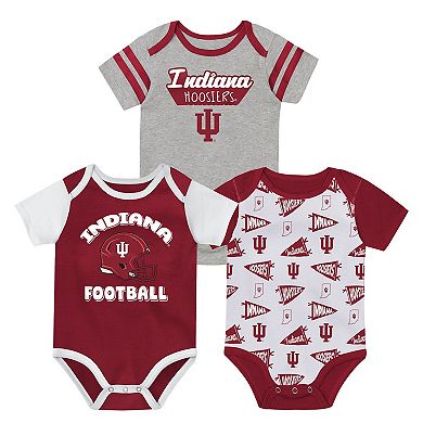 Newborn Outerstuff Crimson Indiana Hoosiers Star Player Three-Piece Bodysuit Set