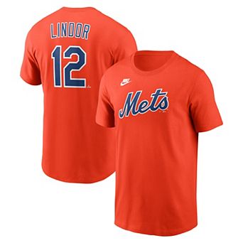 Men's Nike Francisco Lindor Orange New York Mets Cooperstown Collection Name & Number T-Shirt