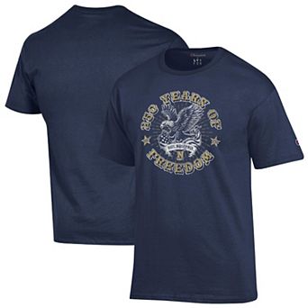 Men's Champion Navy Navy Midshipmen Americana 250 Years of Freedom Tonal T-Shirt