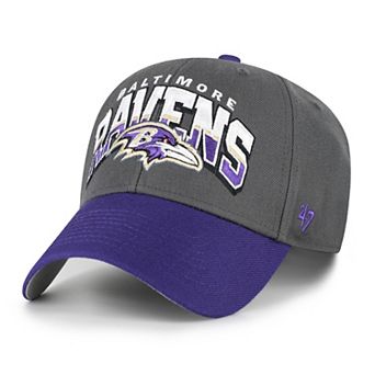 Men's '47 Charcoal Baltimore Ravens Split Block MVP Adjustable Hat