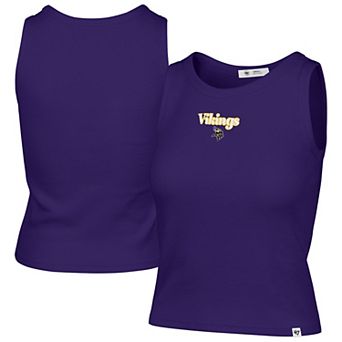 Women's '47 Purple Minnesota Vikings Cropped Straight Cut Ribbed Baby Tank Top