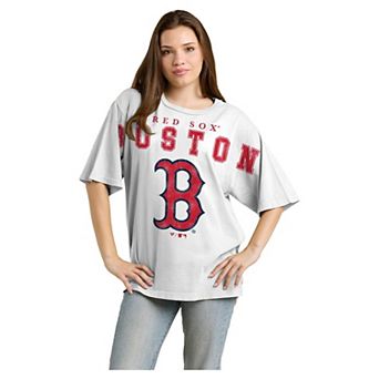 Women's Fanatics White Boston Red Sox Relaxed Big Text T-Shirt