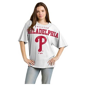 Women's Fanatics White Philadelphia Phillies Relaxed Big Text T-Shirt