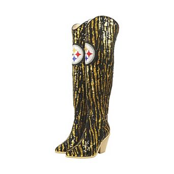 Cuce Pittsburgh Steelers Over-the-Knee Two-Tone Sequin Boots